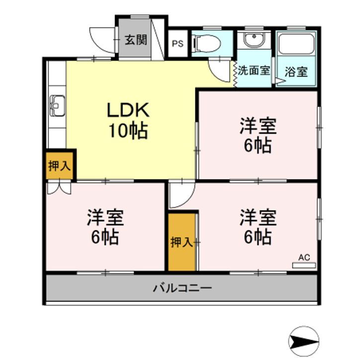大森サンハイム 1階 3LDK 賃貸物件詳細