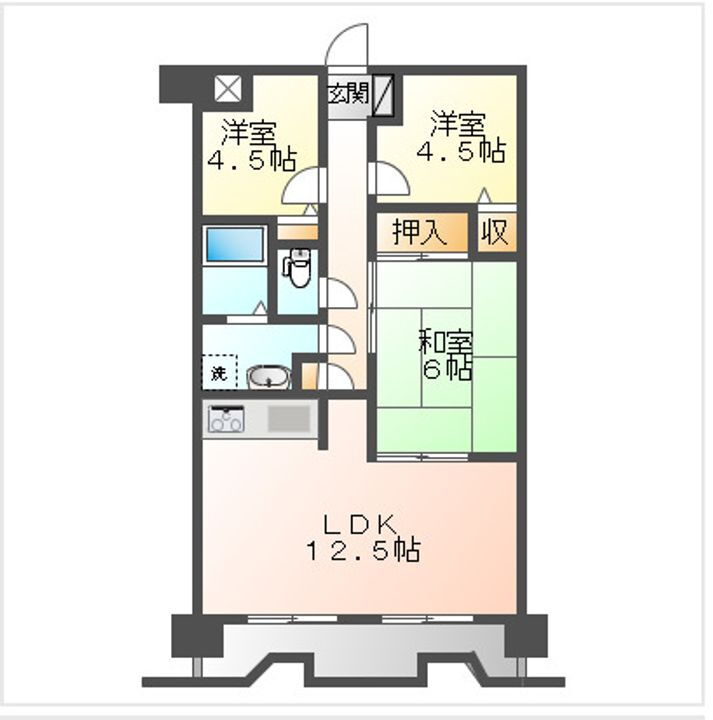 清水マンション 4階 3LDK 賃貸物件詳細
