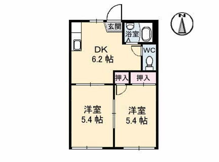 パークハイツ　　Ｂ棟 1階 2DK 賃貸物件詳細