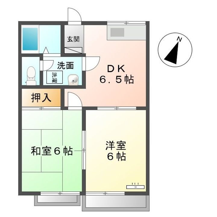 アドバンス佐藤Ｂ 2階 2DK 賃貸物件詳細