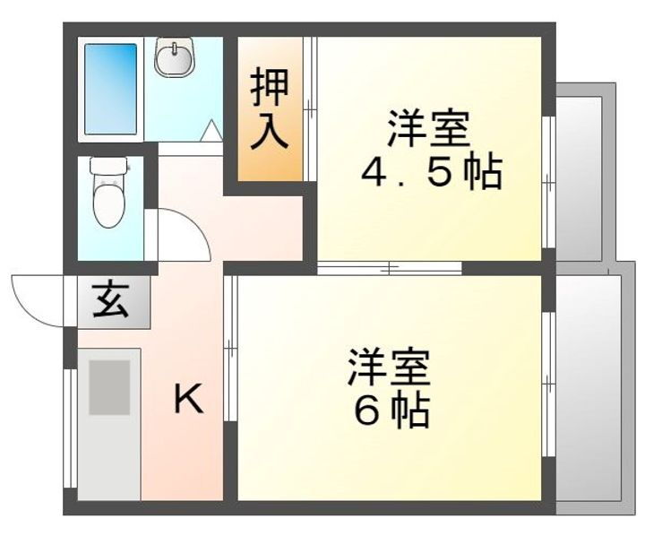 アネックスあゆみ　北棟 1階 2K 賃貸物件詳細