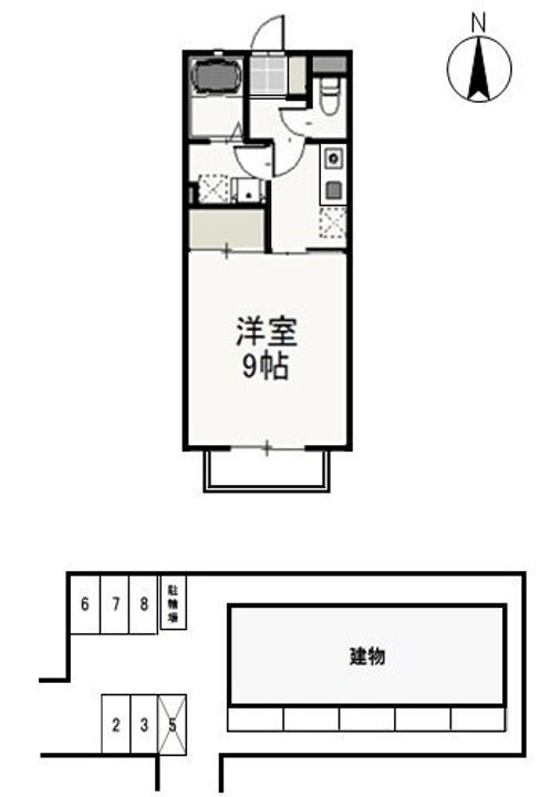 カーサシエテ 2階 1K 賃貸物件詳細