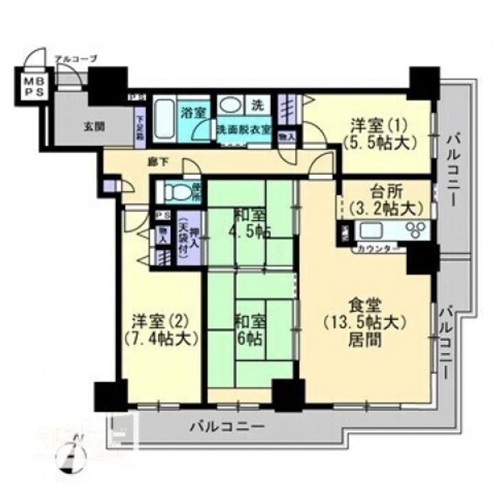 ファミールタワープラザ岡山 14階 4LDK 賃貸物件詳細
