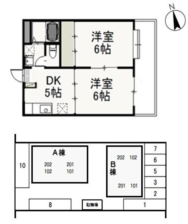 ベル・エポックＢ 1階 2DK 賃貸物件詳細