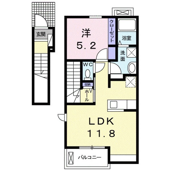 ヴィラ・大砂場Ａ 2階 1LDK 賃貸物件詳細
