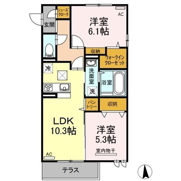 岡山県岡山市中区清水 高島駅 2LDK アパート 賃貸物件詳細