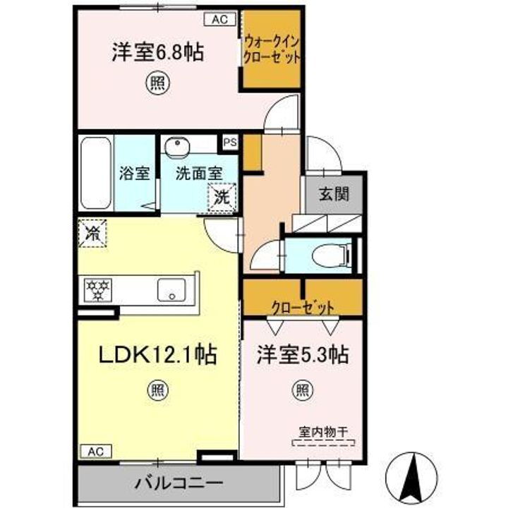 ホワイエ西川原　 2階 2LDK 賃貸物件詳細