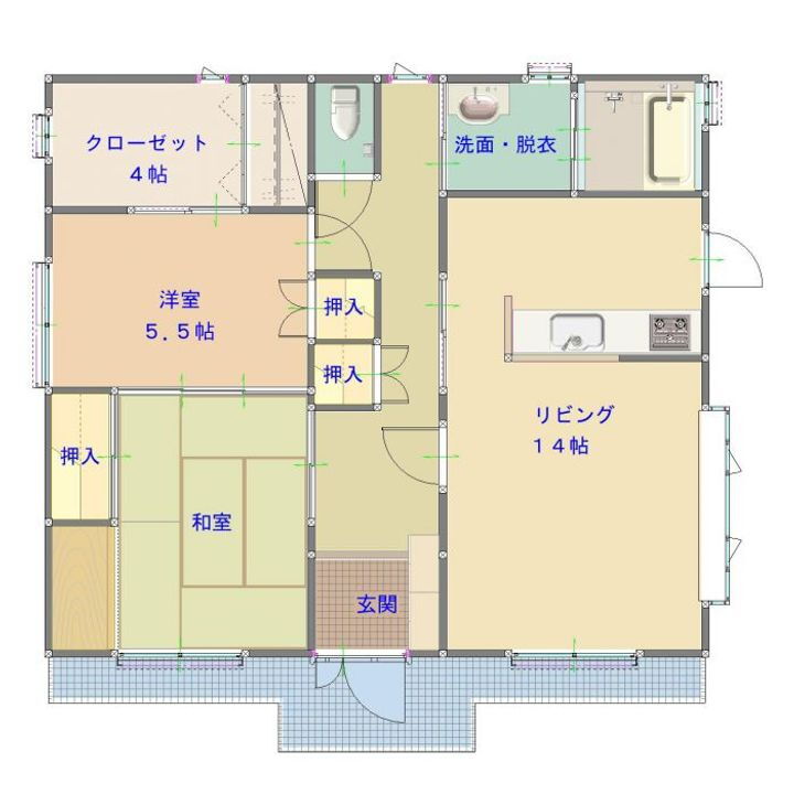 西大寺上借家 2LDK 賃貸物件詳細