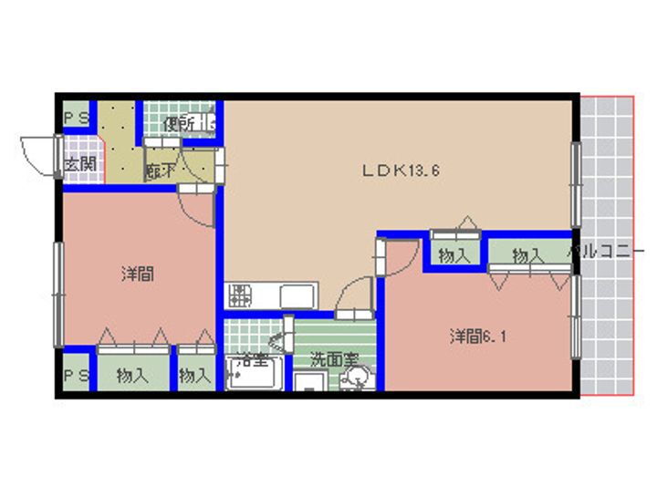 サラージュ 3階 2LDK 賃貸物件詳細