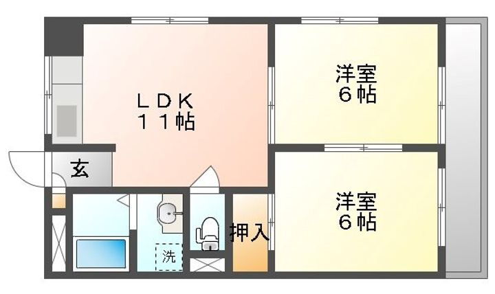 アルファさくら 5階 2LDK 賃貸物件詳細