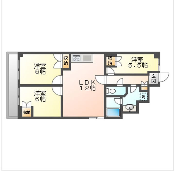 アリベ国富Ⅱ 4階 3LDK 賃貸物件詳細