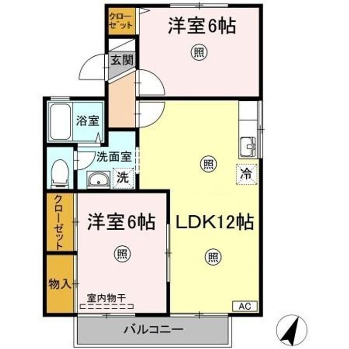 プリマベーラ　Ｂ棟 2階 2LDK 賃貸物件詳細