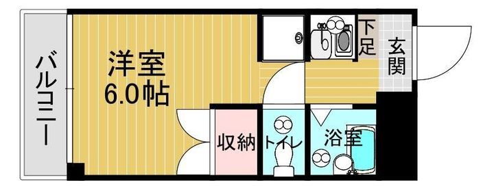 グランディール門田屋敷 2階 ワンルーム 賃貸物件詳細