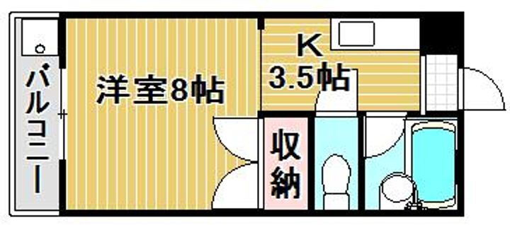 メゾンフルールⅡ 3階 1K 賃貸物件詳細
