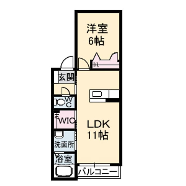 ラ・ヴィータ国富 2階 1LDK 賃貸物件詳細