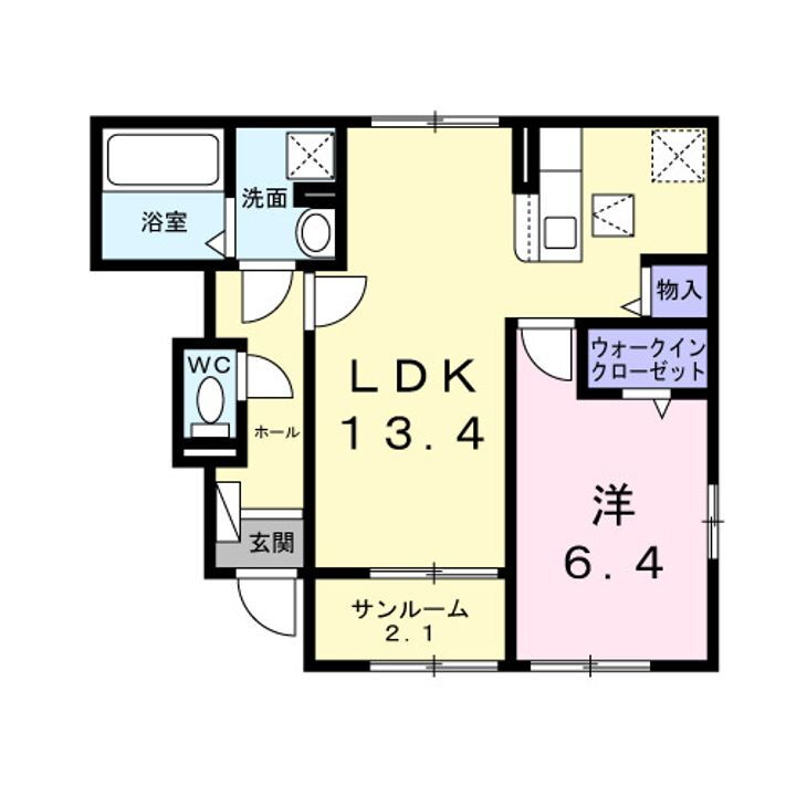 レティシアⅡ 1階 1LDK 賃貸物件詳細
