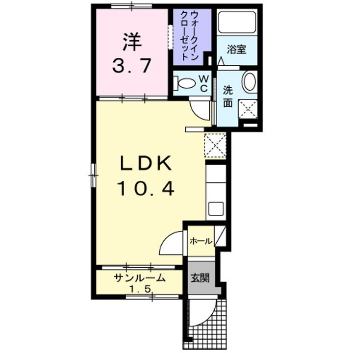 ｓｕｎｌｉｔ　ｈｏｕｓｅ 1階 1LDK 賃貸物件詳細