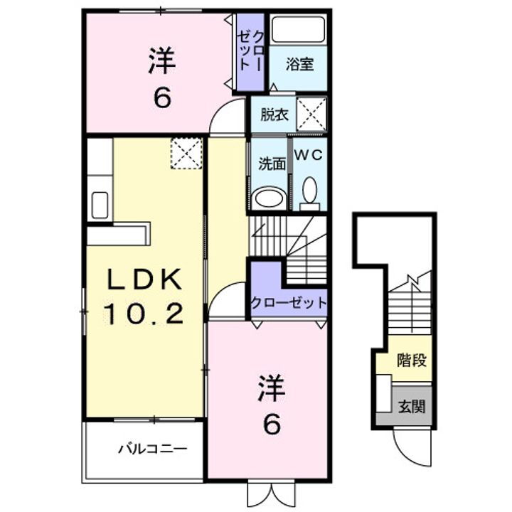 岡山県岡山市北区牟佐 玉柏駅 2LDK アパート 賃貸物件詳細