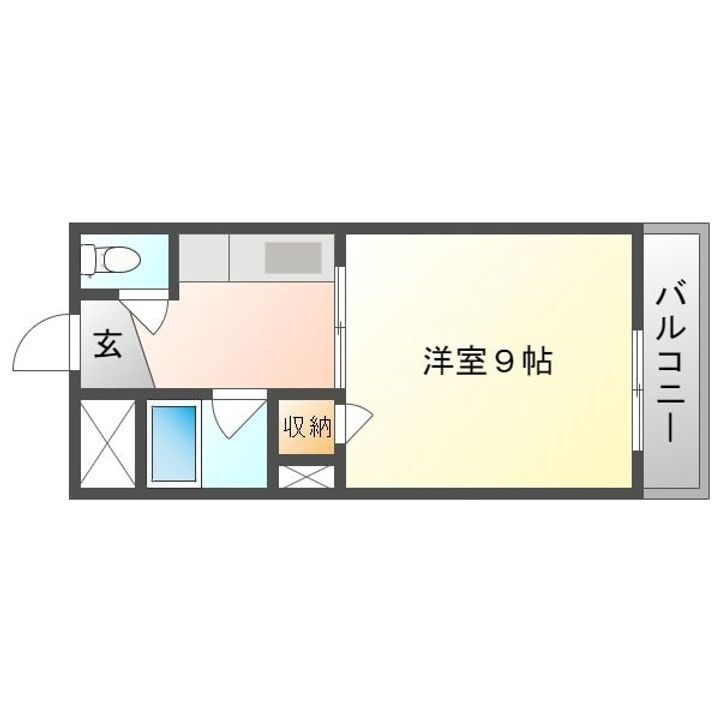 プレアール新屋敷 2階 1K 賃貸物件詳細