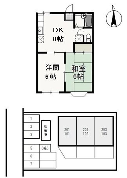 グリーン・グラス 1階 2DK 賃貸物件詳細
