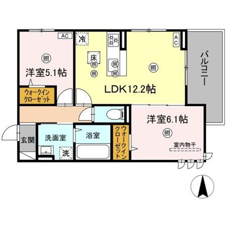 ル　コンテ 1階 2LDK 賃貸物件詳細