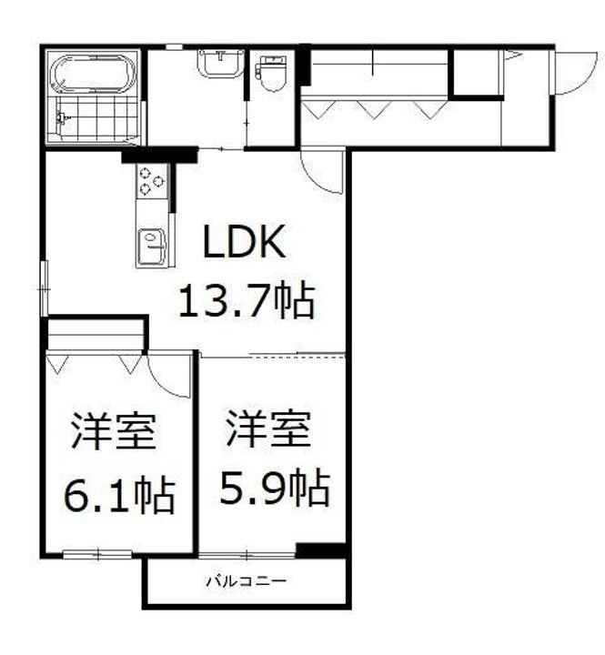 チッタ・デ・雄嶋 2階 2LDK 賃貸物件詳細
