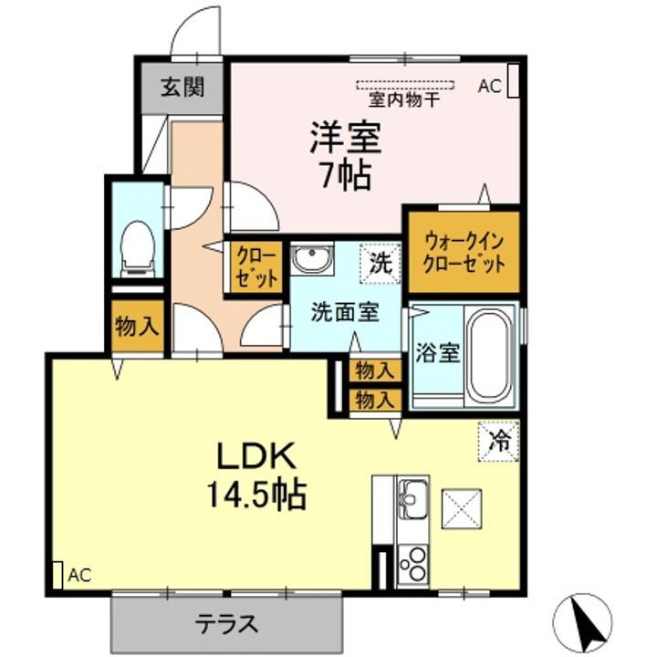 プリマヴェーラ　Ｆ棟 1階 1LDK 賃貸物件詳細