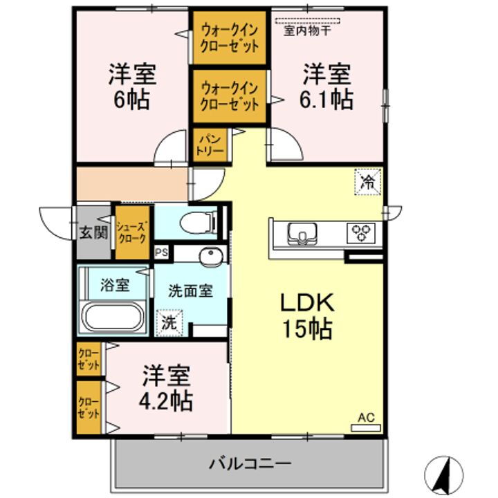 Ｐａｒａｓ 3階 3LDK 賃貸物件詳細