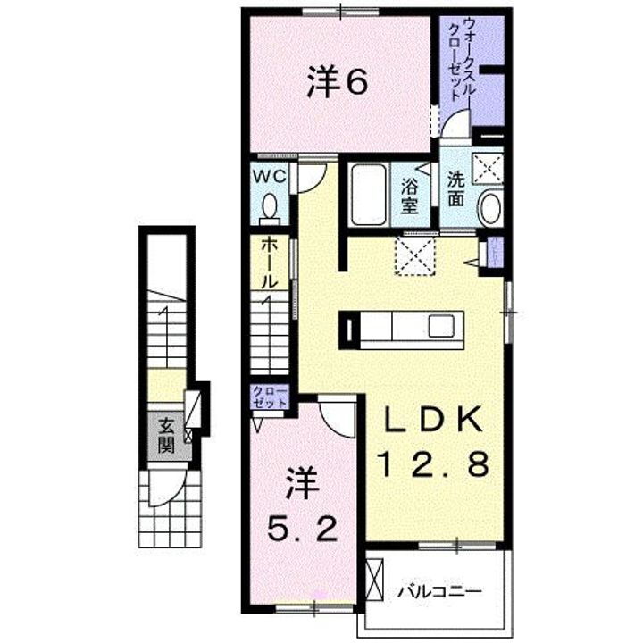 フレスクーラ　Ｂ 2階 2LDK 賃貸物件詳細