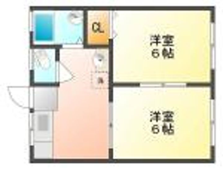 スカイハイツ　Ｃ棟 2階 2DK 賃貸物件詳細