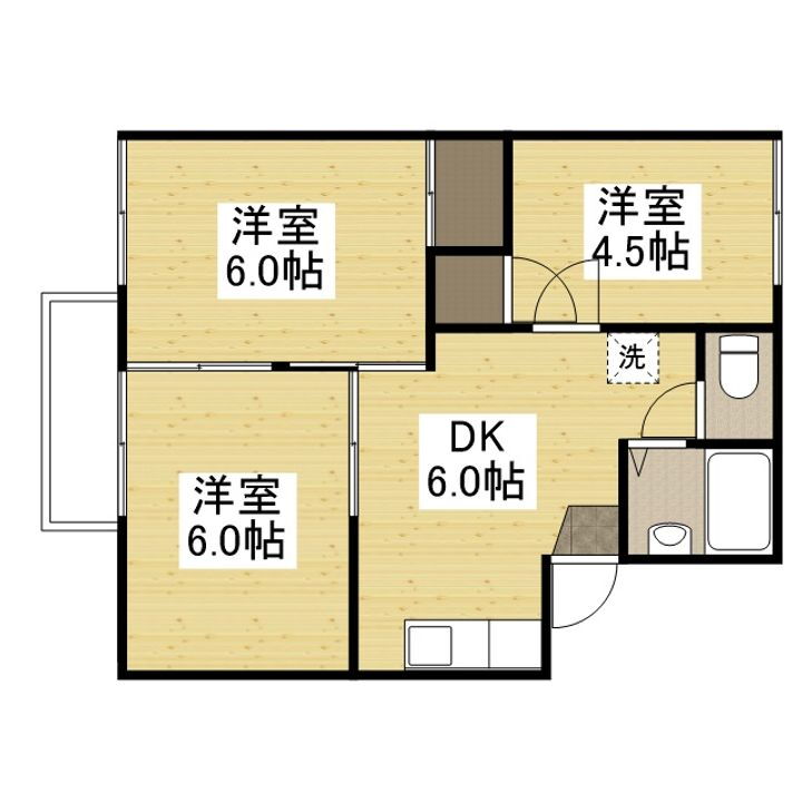 ラ・セーヌ白石 2階 3DK 賃貸物件詳細
