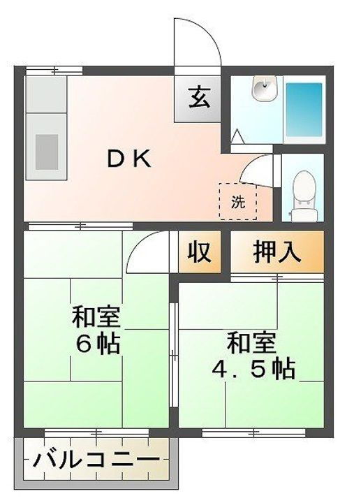 岡山県岡山市北区花尻ききょう町 北長瀬駅 2DK アパート 賃貸物件詳細