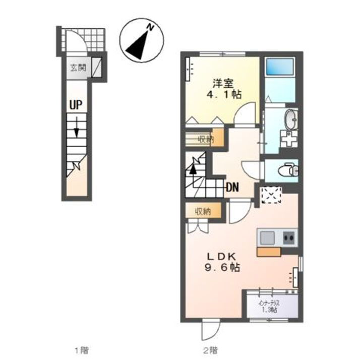 仮）スターテラスⅡ　桑野 2階 1LDK 賃貸物件詳細