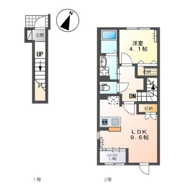 仮）スターテラスⅡ　桑野 2階 1LDK 賃貸物件詳細