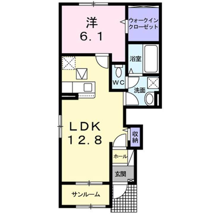 シェルブール　Ａ 1階 1LDK 賃貸物件詳細