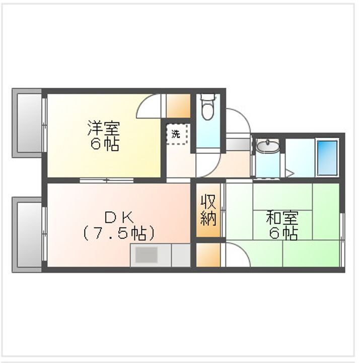 グランドール藤岡 2階 2DK 賃貸物件詳細