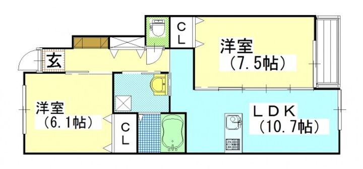 グランアベニュー国富Ⅰ 1階 2LDK 賃貸物件詳細