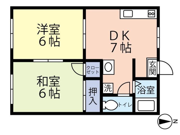 グリーンハウス 1階 2DK 賃貸物件詳細