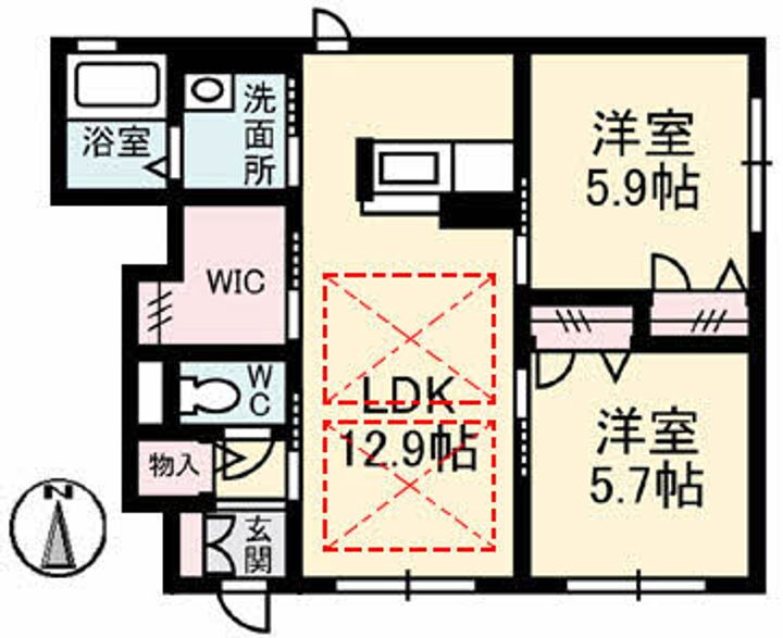 岡山県岡山市中区高屋 高島駅 2LDK アパート 賃貸物件詳細