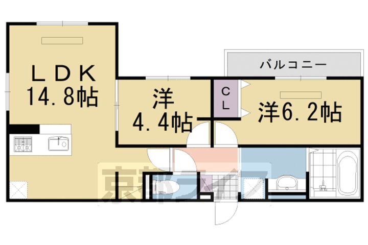 京都府長岡京市長岡１丁目 長岡天神駅 2LDK アパート 賃貸物件詳細