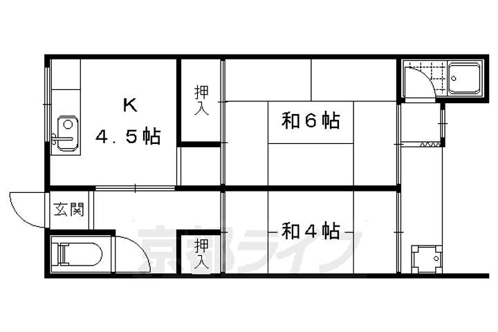 京都府京都市右京区太秦八反田町 帷子ノ辻駅 2DK アパート 賃貸物件詳細