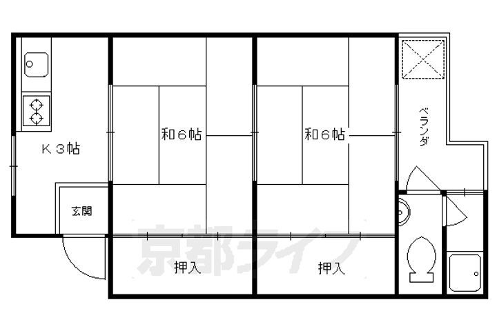 京都府京都市右京区太秦開日町 太秦駅 2K アパート 賃貸物件詳細