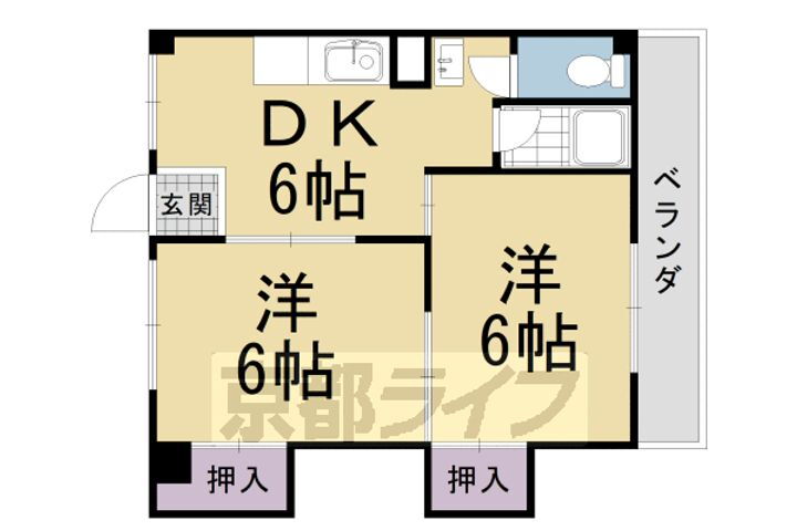 京都府京都市伏見区深草西浦町１丁目 藤森駅 2DK マンション 賃貸物件詳細