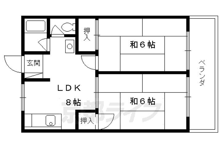 京都府京都市伏見区深草大亀谷大山町 ＪＲ藤森駅 2DK マンション 賃貸物件詳細