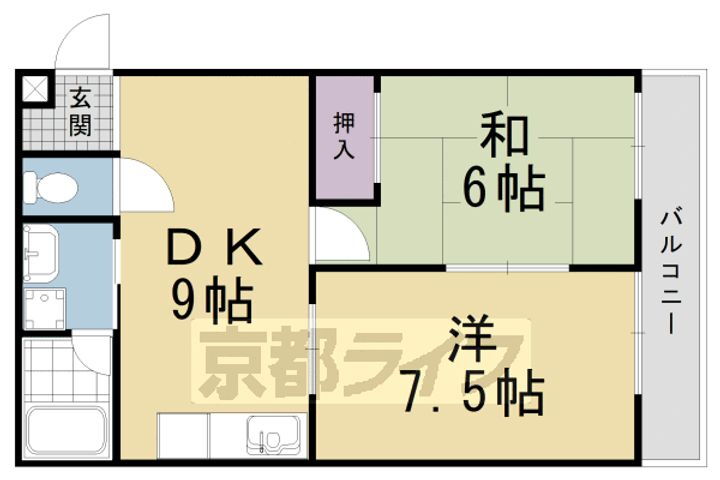 京都府京都市伏見区深草大亀谷大山町 墨染駅 2LDK アパート 賃貸物件詳細