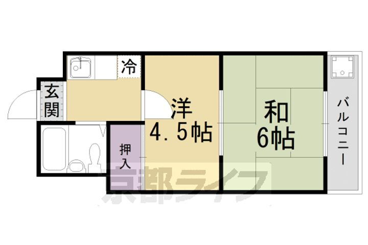 京都府京都市伏見区深草墨染町 墨染駅 2K マンション 賃貸物件詳細