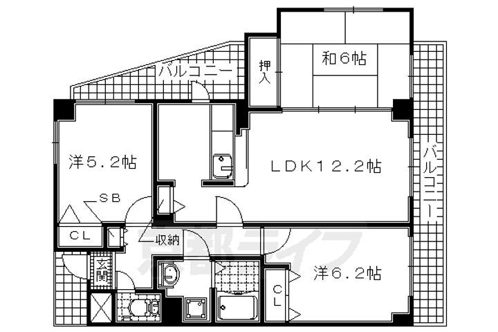 京都府宇治市莵道 三室戸駅 3LDK マンション 賃貸物件詳細