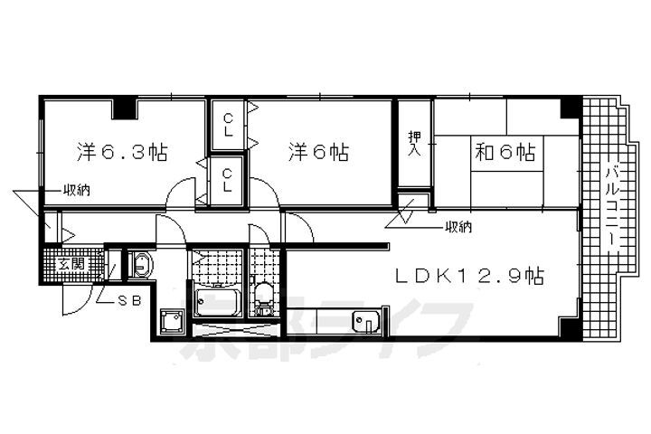 京都府宇治市莵道 三室戸駅 3LDK マンション 賃貸物件詳細