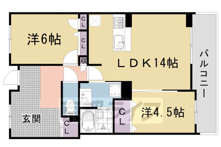 パインフィールド洛西 5階 2LDK 賃貸物件詳細