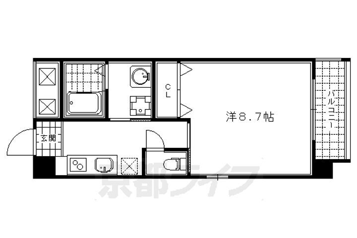 サンクチュアリ四条高倉 2階 1K 賃貸物件詳細